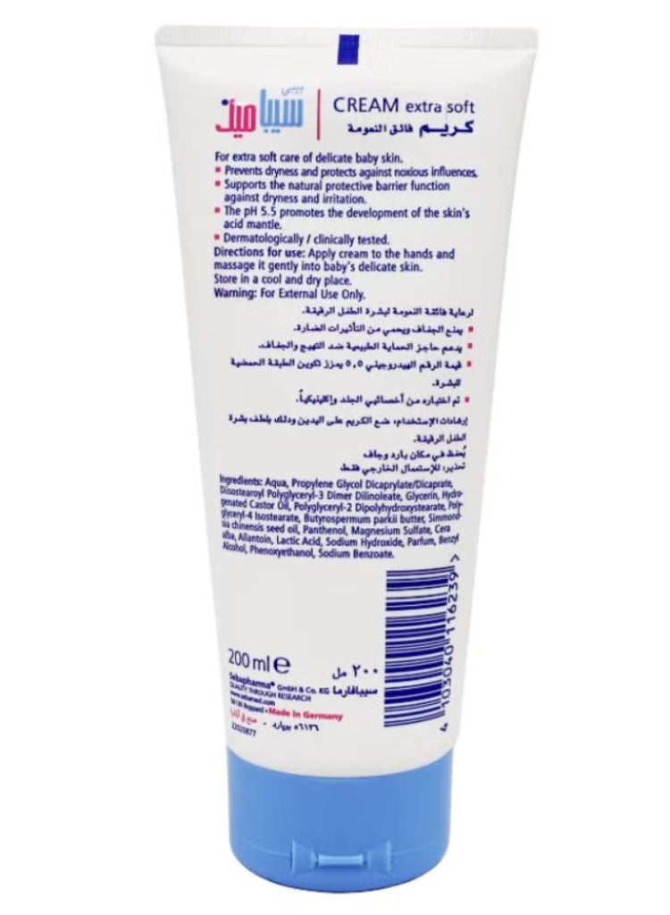 Sebamed Baby Cream Extra Soft 200ml – pH 5.5 Daily Moisturizing Cream for Baby Sensitive Skin - Image 2