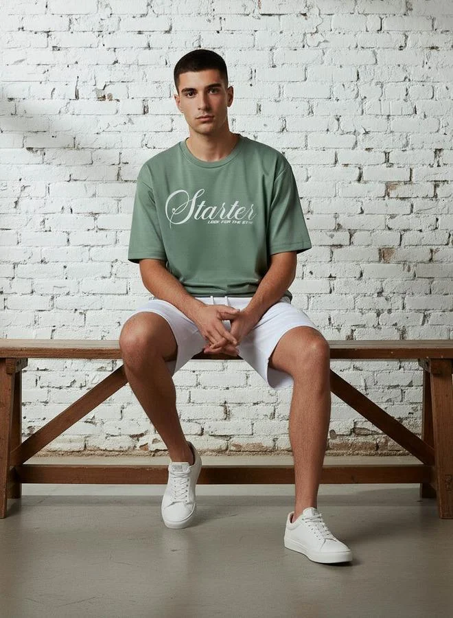 Starter  Starter Men Regular Fit Round Neck Short Sleeves Printed T-shirt for Men | Best Price UAE