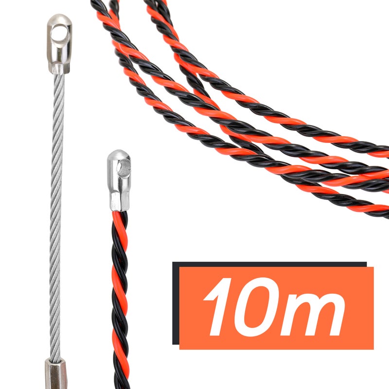 Red and Black Wire Threader Cable Running Puller Threading Device Fiber Optic Lead Construction Tools - Image 1
