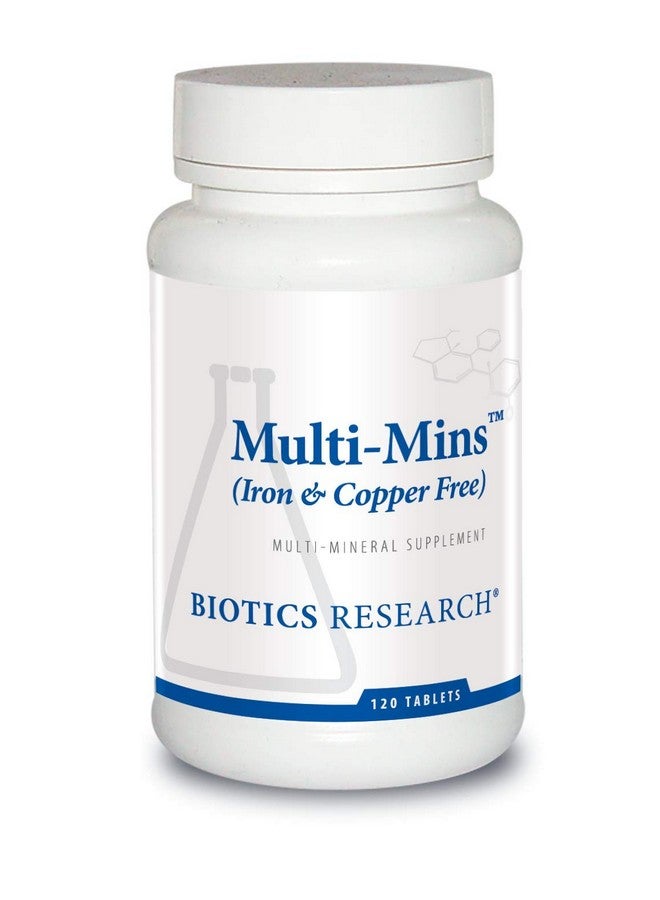 Biotics Research Multi Mins Iron and Copper Free Multi Mineral Complex, Balanced Source of Mineral Chelates and Whole Food, Phytochemically Bound Trace Minerals, Easily Absorbed. 120 Tabs - Image 1