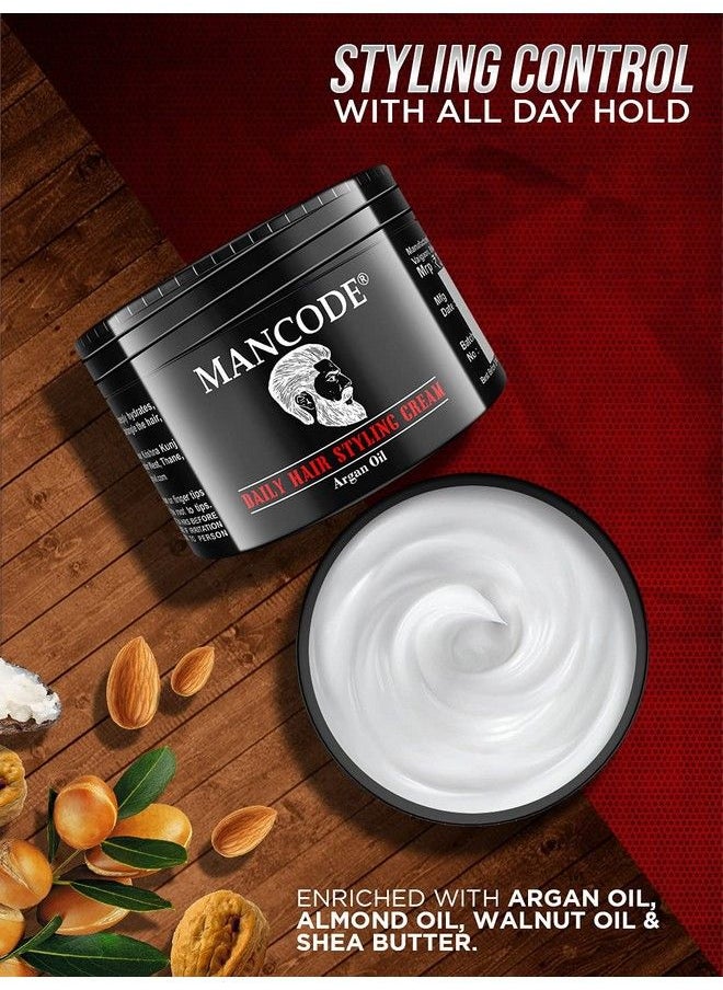Hair Styling Cream Daily Hair Styling Cream For Men Soft Smooth Glossy Hair Nourishes And Moisturizes Hairs Enriched With Vitamins Shea Walnut Argan 100G (Pack Of 1)