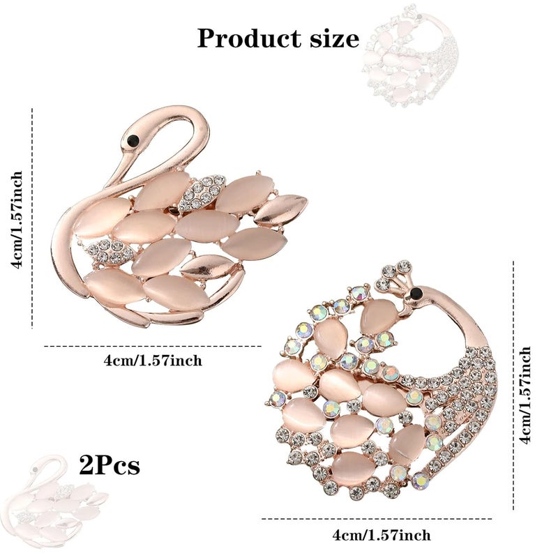 Aeenioy Brooch Pin for Women, Elegant Saree Pins for Pleats, Women Blazer and Hijab Scarves, Fashion Accessory for Weddings and Parties, Perfect for Parties and Gifts - Image 2