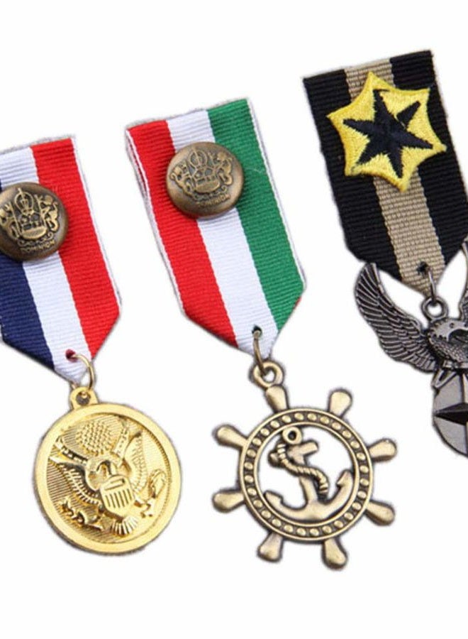 Zthread Women Men's Navy Badge Military Hero Medals Blazer Suit Brooch Pin 3pcs / Set - Image 1
