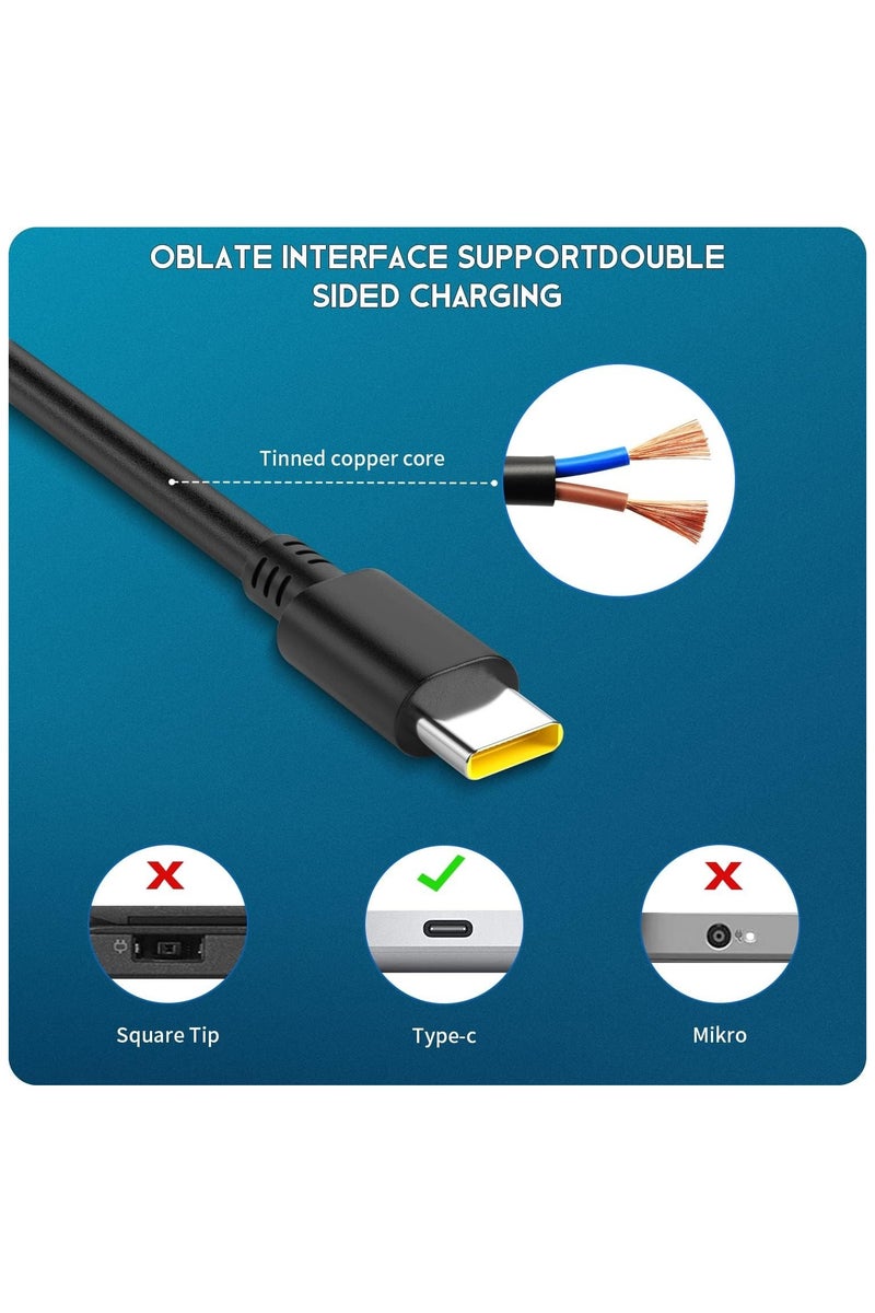 شاحن لابتوب USB-C بقوة 65 واط لأجهزة Lenovo ThinkPad X1، T14، T15، T480، T480s، T490، T490s، T580، X13، X280، X380، E14، E15، E480، E490، وأجهزة Lenovo Yoga 720، 910، وChromebook C330، S330، 100e، 300e وغيرها من الأجهزة المزودة بمنفذ Type-C. - Image 5
