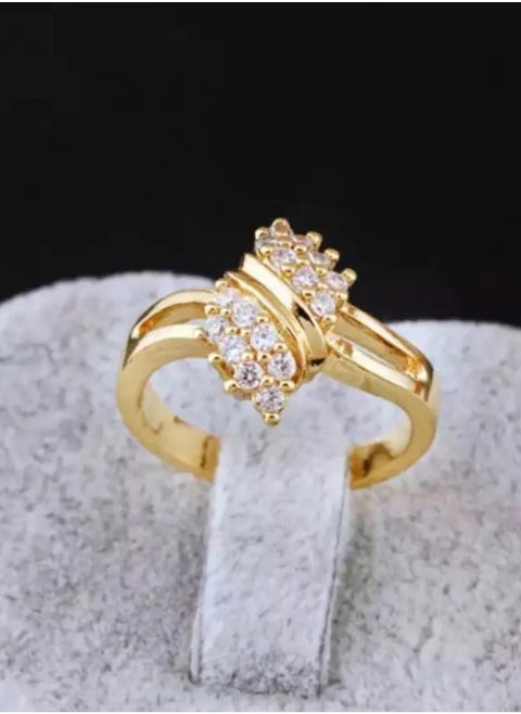 Trendy Gold Played Ring For Women Size 6