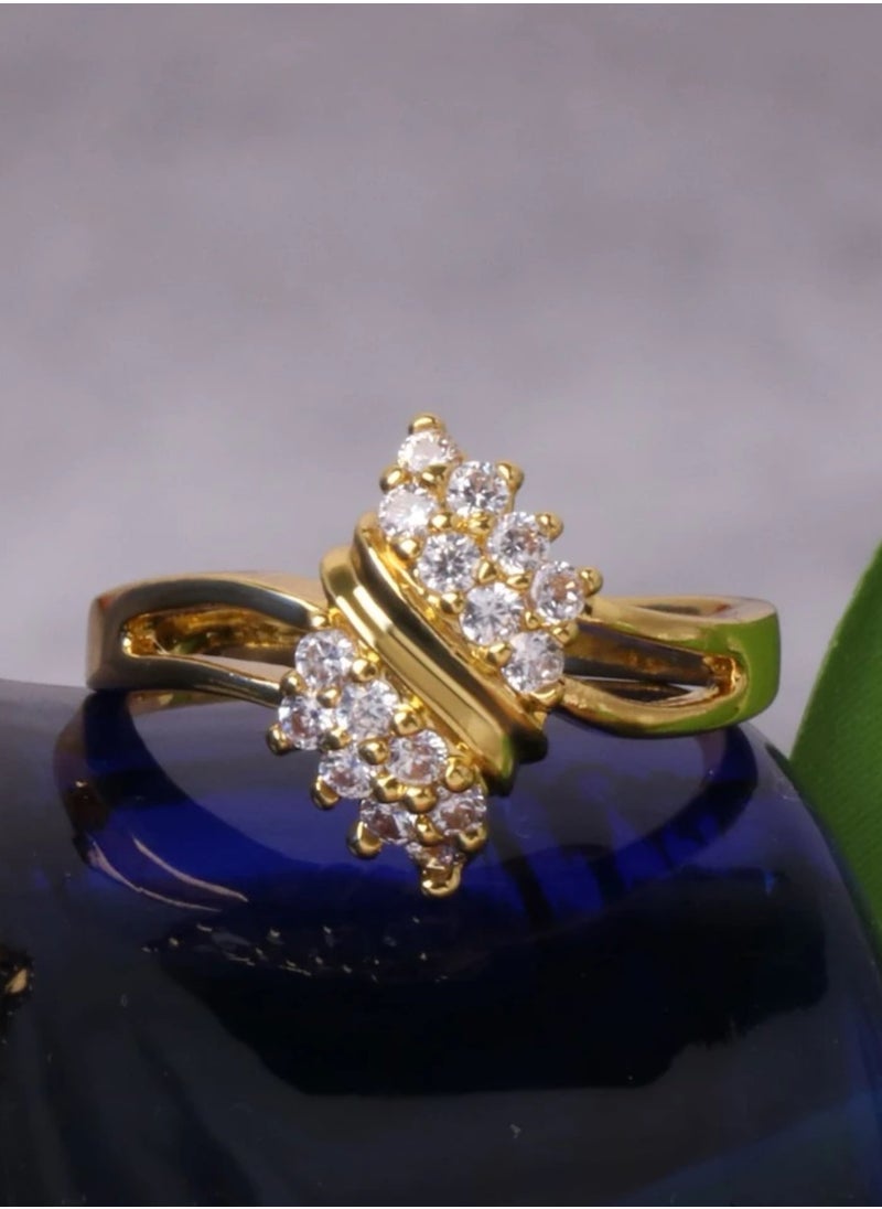 Elegance - Trendy Gold Played Ring For Women Size 6 - Image 1