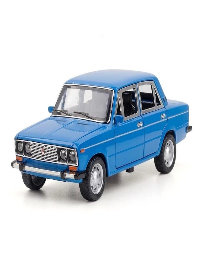 FEXXA 1:24 Scale Lada 2106 Die-Cast Metal Toy Model Car for Kids - Pull Back Mechanism, Birthday Gift for 3+ Year Old Boys, Black (BLUE1) - Image 1