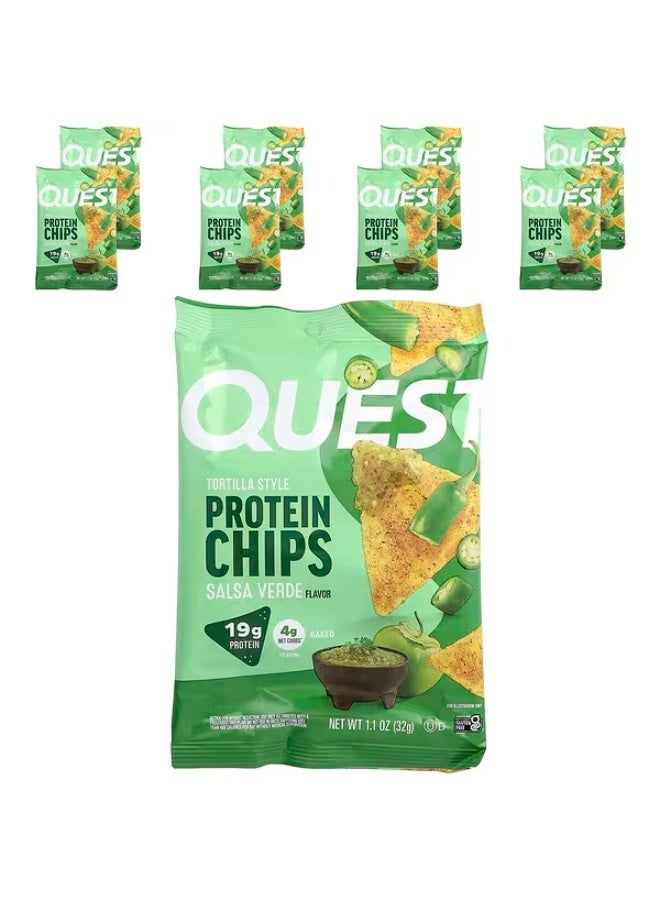 Quest Nutrition، رقائق بروتين على طريقة التورتيلا، صلصة فيردي، 8 أكياس، 1.1 أونصة (32 جم) لكل منها