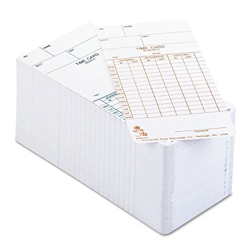 Acroprint 09-9110-000 ATR121 Weekly/Biweekly Time Cards, Replacement for ATR120 Time Clock, Single-Sided Cards for Weekly or Biweekly Pay Periods - Image 1