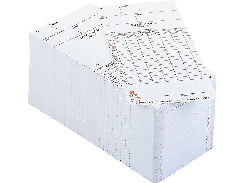 Acroprint 09-9110-000 ATR121 Weekly/Biweekly Time Cards, Replacement for ATR120 Time Clock, Single-Sided Cards for Weekly or Biweekly Pay Periods - Image 2