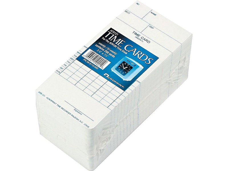 Acroprint 09-9110-000 ATR121 Weekly/Biweekly Time Cards, Replacement for ATR120 Time Clock, Single-Sided Cards for Weekly or Biweekly Pay Periods - Image 3