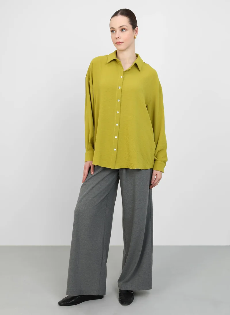 رفقة من مودانيسا Olive Green - Blouses - Refka