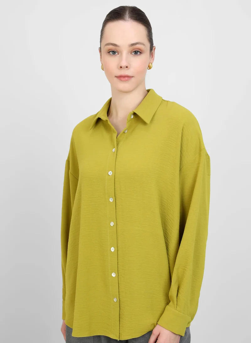 رفقة من مودانيسا Olive Green - Blouses - Refka