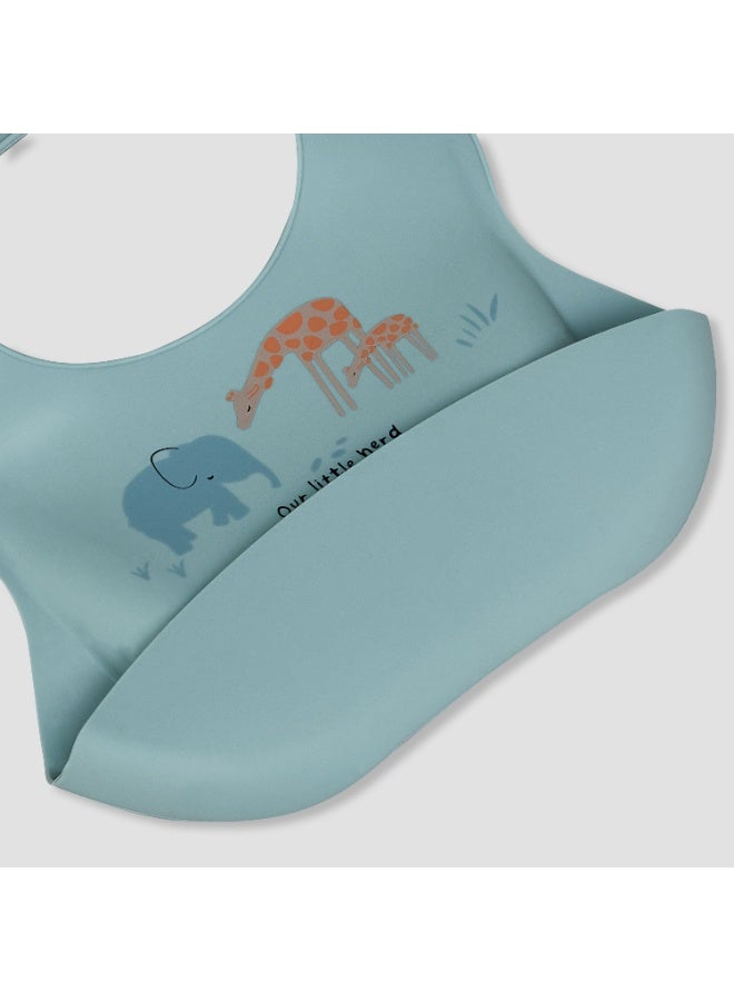 Ezycare Silicone Cartoon Light blue Printing Baby Bib – Waterproof, Soft & Easy-Clean Feeding Bib - Image 5