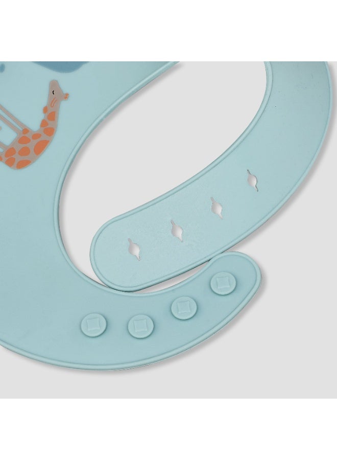Ezycare Silicone Cartoon Light blue Printing Baby Bib – Waterproof, Soft & Easy-Clean Feeding Bib - Image 4
