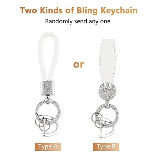 PIFOOG Key Fob Cover for Cadillac SRX CTS CT6 XTS XT5 XT6 XT4 ATS Accessories TPU 5 Button Keys Case Shell Protecor Glitter Car Keychain Girly Women White Silver - Image 3