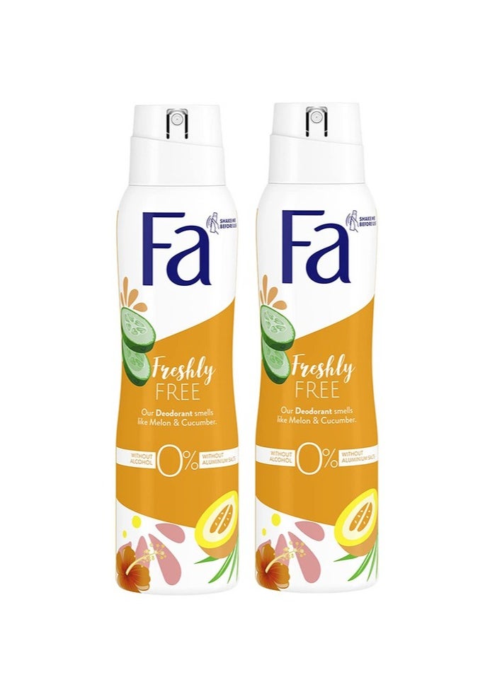 Fa - Deodorant Spray Freshly Melon and Cucumber Scent 150ML 2 Pack - Image 1