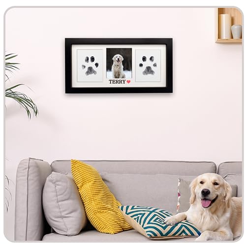MYPAWLETS Paw Print Frame & Ink Pads Kit,Dog or Cat Paw Print Kit,2 No Mess Ink Pads for Pets,Paw Print Stamp Pad for Dogs,Wooden Pet Memorial Frame,Personalized Pet Paw Print Gifts - Image 2