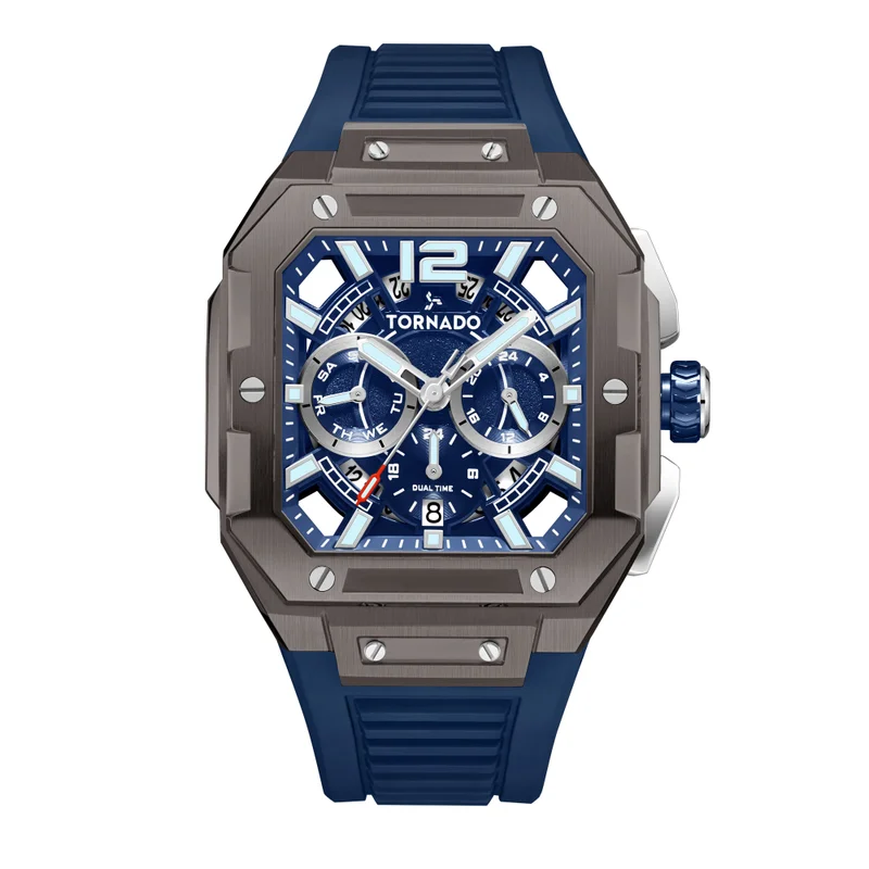 TORNADO Men's FKM strap Multi Function Watch T26101-XFNN - 44mm mm
