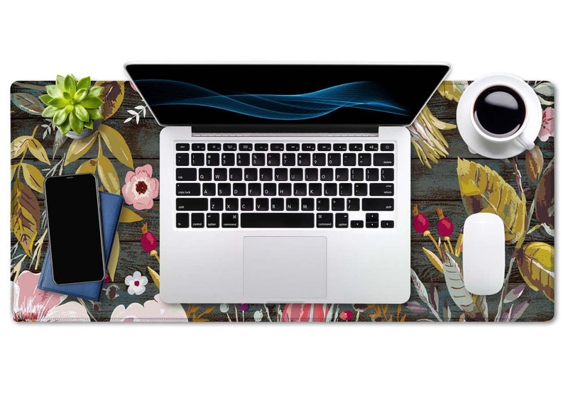 SSOIU Chaos Coordinator Motivational Quote Mouse pad 35.5 X 15.7 Inch XXL Floral Full Desk Mousepad Extended Large Non-Slip Rubber Base Waterproof Big Keyboard Mat with Stitched Edges for Gaming and Office - Image 4