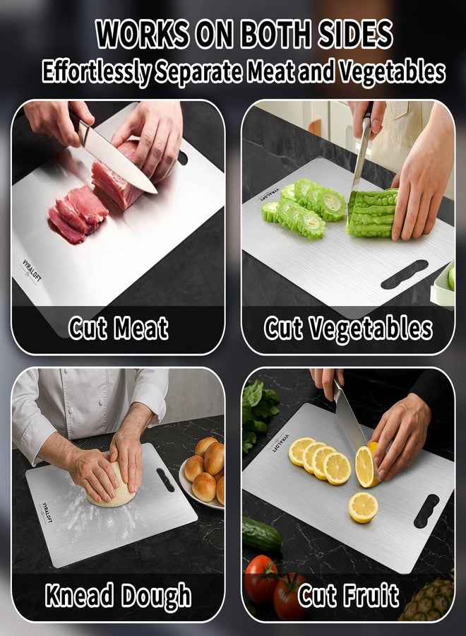 VYRALOFT Titanium Cutting Board For Kitchen, 100% Pure Titanium Cutting Boards, Double-sided Food Grade Quality 1 Pack, Easy To Clean And Will Not Absorb Odors, Suitable For Kitchen Or Outdoor(Large Size) - Image 4