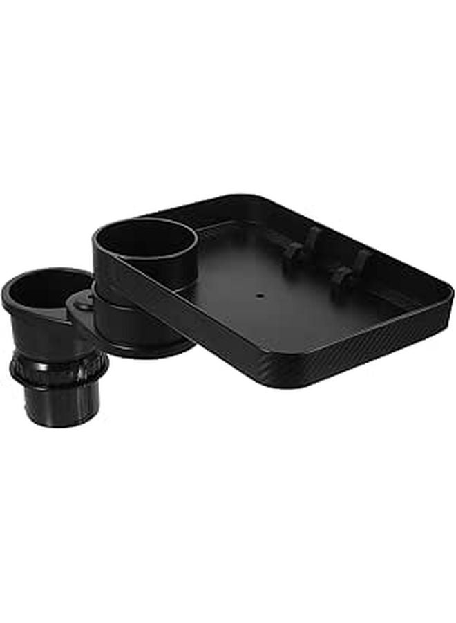 Rotatable Car Cup Holder Expander With Square Tray For Drink And Phone Storage - Image 1