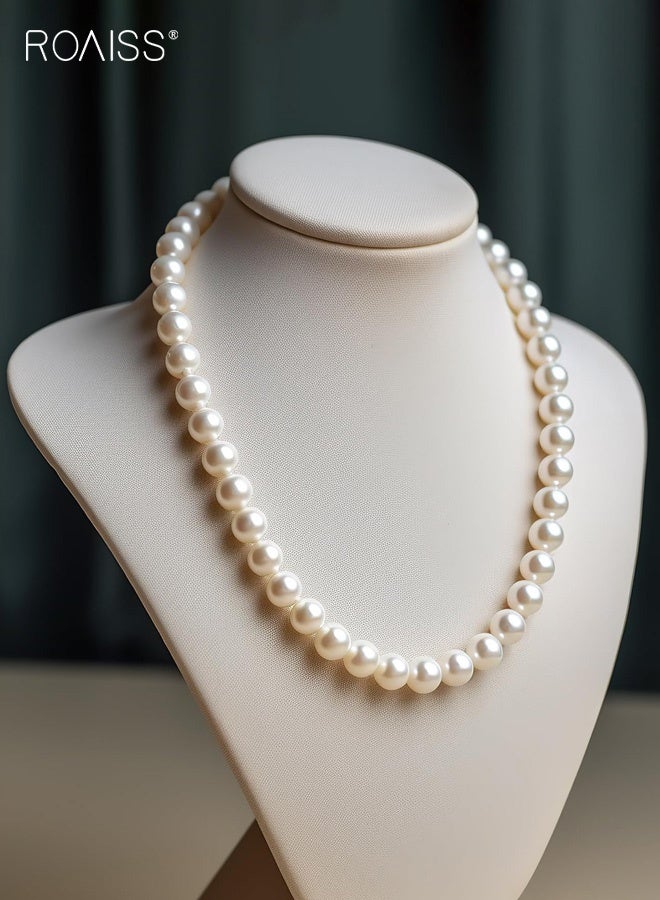 رويس مجموعة مجوهرات من اللؤلؤ للنساء، مجموعة كاملة من مجوهرات اللؤلؤ تتضمن قلادة وسوار وأقراط، مجوهرات لؤلؤ عصرية للزوجة والأم والأخت والعروس ووصيفة العروس - Image 3