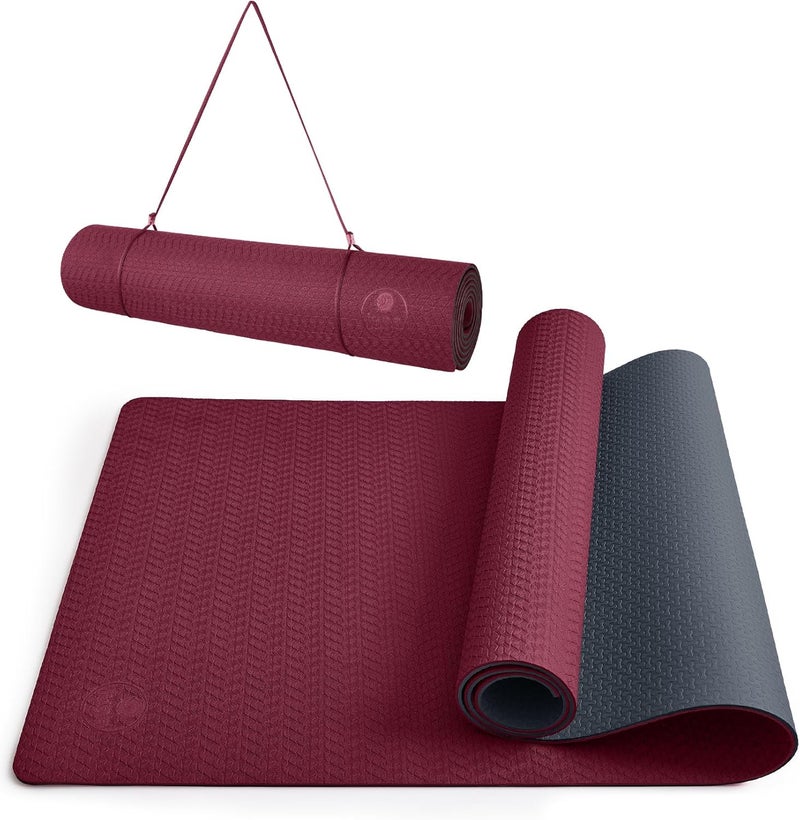 IUGA Yoga Mat Thick Non Slip Anti-tear Pilates Mat Eco Friendly Hot Yoga Mats for Workout & Exercise(72"x 24"x 6mm) - Image 1