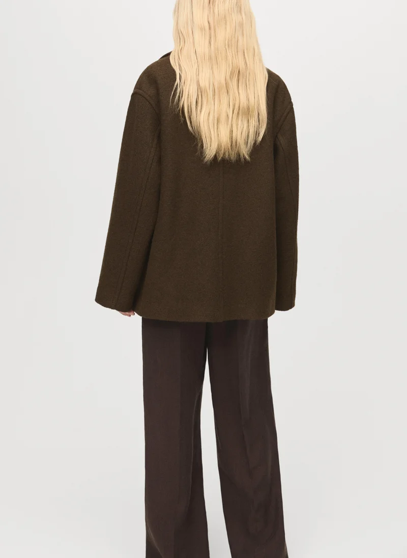 MANGO Oversized wool coat with maxi lapels