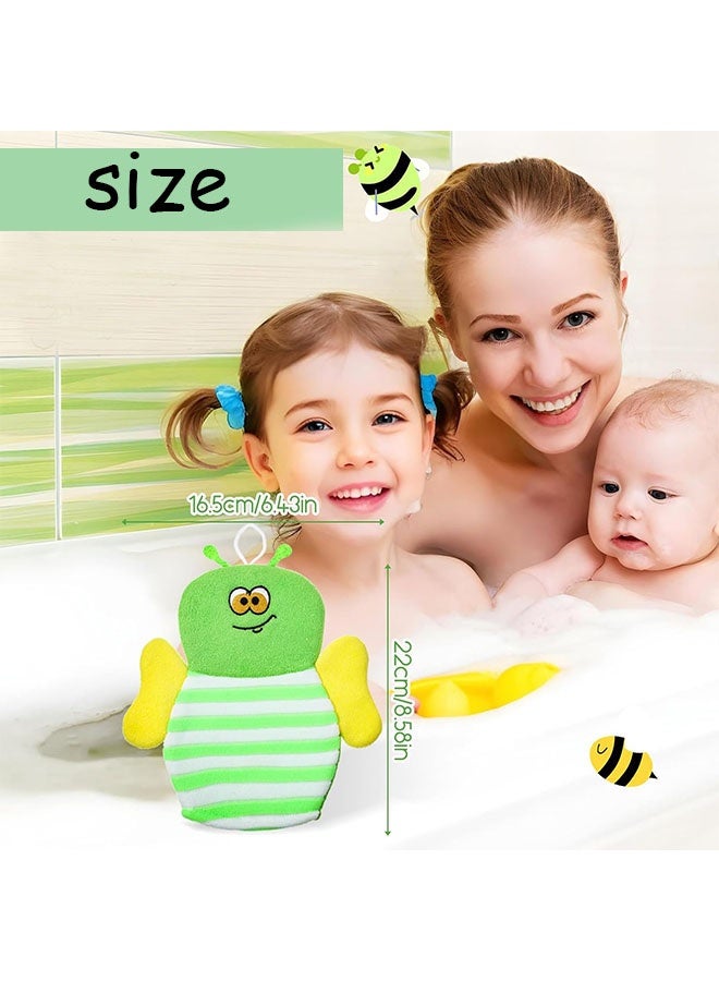 Baby Bath Mitt Washcloths Gloves, Gentle Cute Exfoliating Wash Mitt Animal Pattern, Baby Mittens Bath Towel Glove Soft Scrub Toddler Wash Cloths Body Scrubber Bathing Loofah Infant Gloves - Image 2