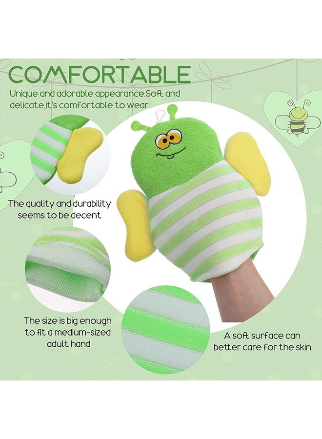 Baby Bath Mitt Washcloths Gloves, Gentle Cute Exfoliating Wash Mitt Animal Pattern, Baby Mittens Bath Towel Glove Soft Scrub Toddler Wash Cloths Body Scrubber Bathing Loofah Infant Gloves - Image 4