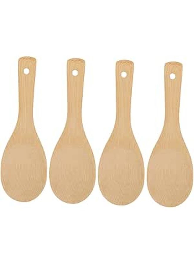 4 Piece Non Stick Carbonized Rice Scoopers 23cm Cooking and Serving Spoons - Image 1