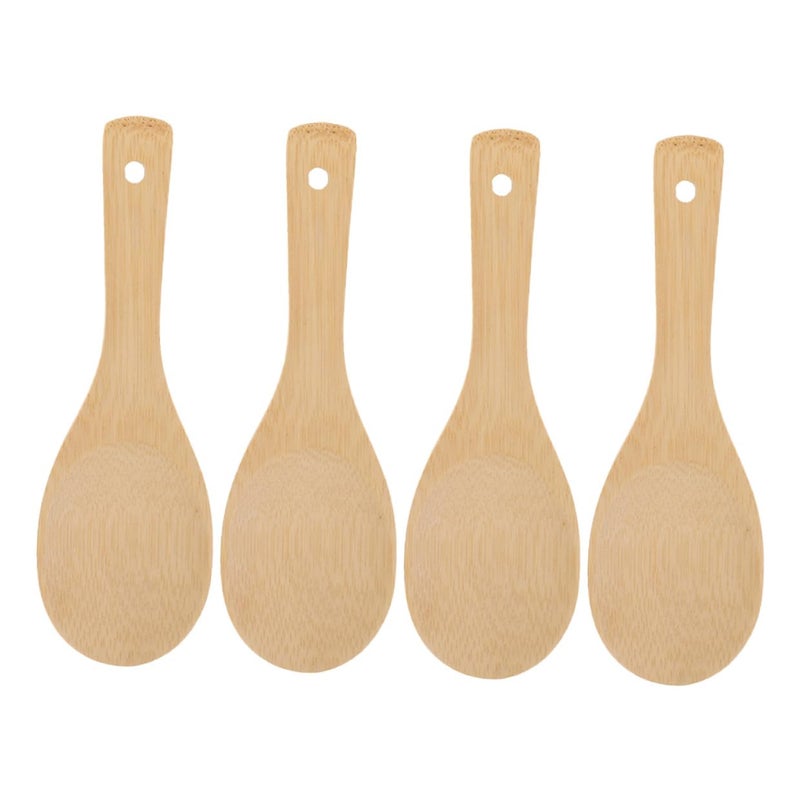 4 Piece Non Stick Carbonized Rice Scoopers 23cm Cooking and Serving Spoons - Image 2
