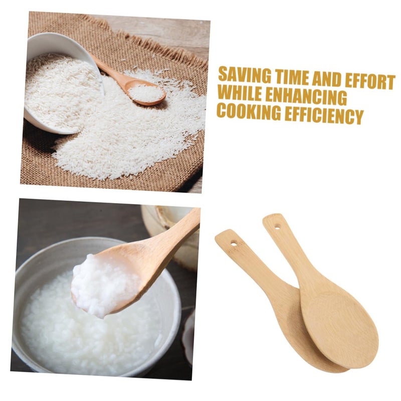 4 Piece Non Stick Carbonized Rice Scoopers 23cm Cooking and Serving Spoons - Image 4