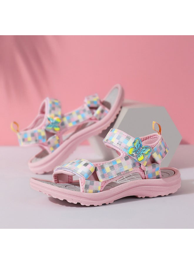 Summer New Girls Sandals Princess Style Children's Fashion Beach Shoes Eva Non-slip Soft Bottom Women's Shoes
