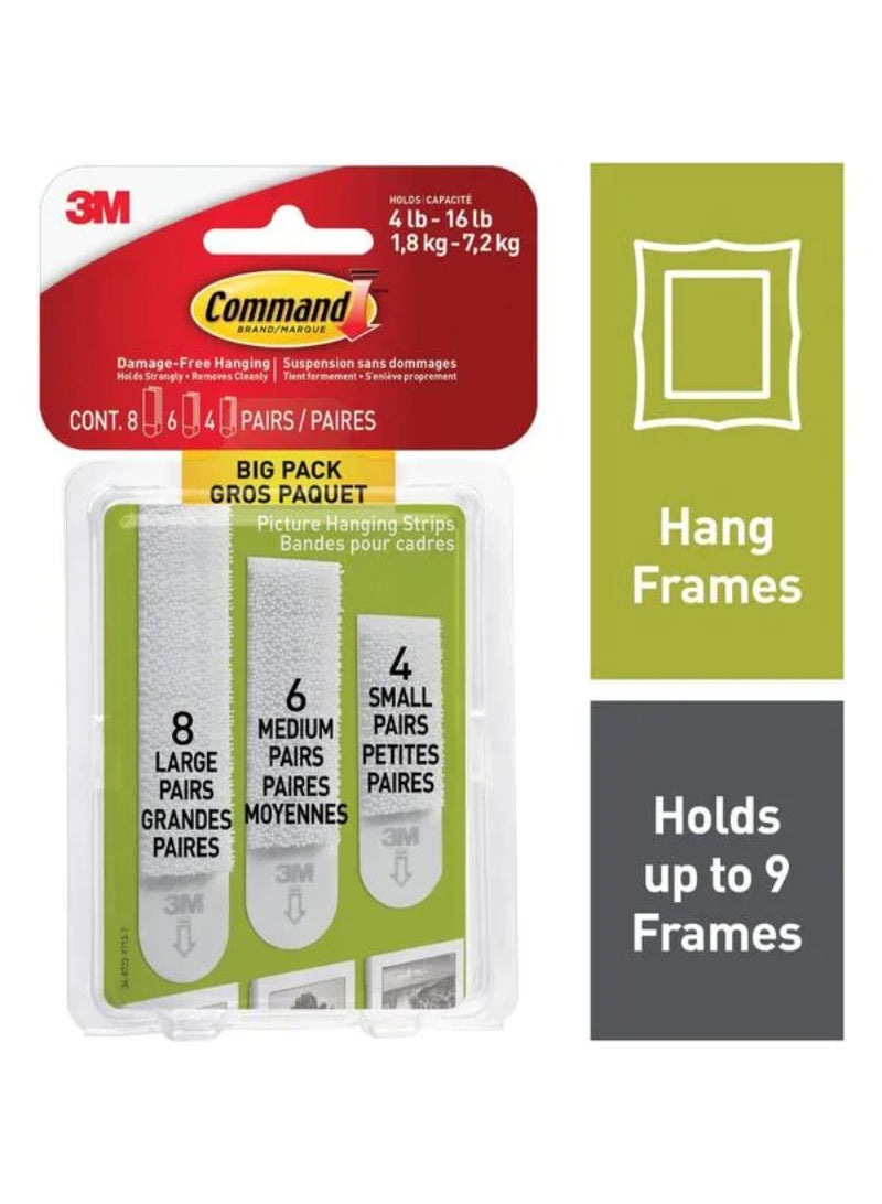 Command Assorted Damage-Free Picture Hanging Strips White 17211-BPES - Image 2