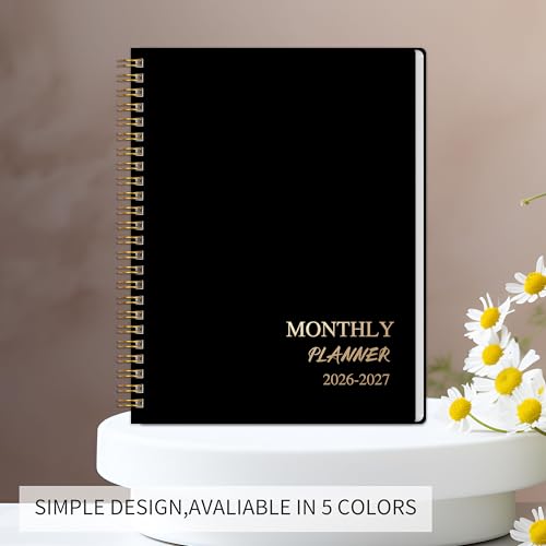 Kamoy 2026-2027 Monthly Planner - Jan.2026 - Dec. 2027, 2 Year Calendar 2026-2027 Monthly Planner, 7.5" x 10", 24 Months Calendar Planner with Note Pages, Twin-wire Binding, for Office, School Home Planning - Black - Image 2