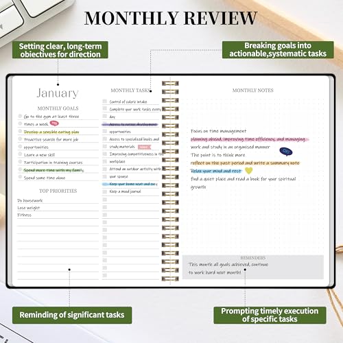 Kamoy 2026-2027 Monthly Planner - Jan.2026 - Dec. 2027, 2 Year Calendar 2026-2027 Monthly Planner, 7.5" x 10", 24 Months Calendar Planner with Note Pages, Twin-wire Binding, for Office, School Home Planning - Black - Image 4