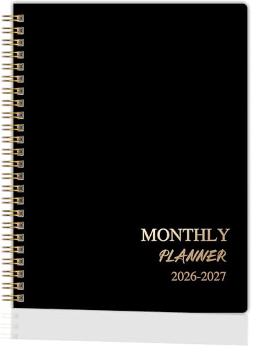 Kamoy 2026-2027 Monthly Planner - Jan.2026 - Dec. 2027, 2 Year Calendar 2026-2027 Monthly Planner, 7.5" x 10", 24 Months Calendar Planner with Note Pages, Twin-wire Binding, for Office, School Home Planning - Black - Image 1
