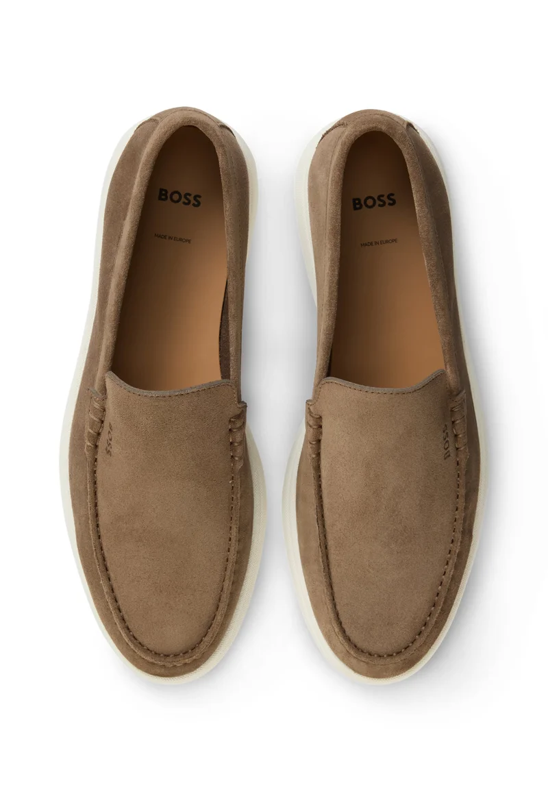 BOSS Suede loafers with debossed logo