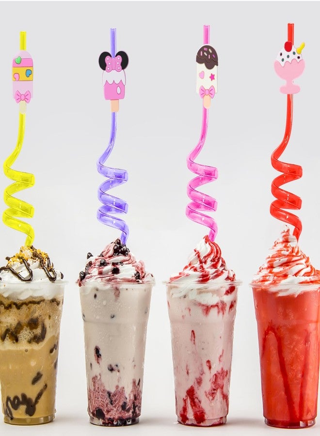 Moncinday 24Pcs Ice Cream Party Favors Ice Cream Straws Summer Party Supplies for Birthday Party Supplies Goodie Bag Fillers - Image 5