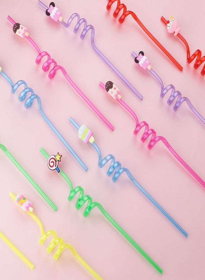 Moncinday 24Pcs Ice Cream Party Favors Ice Cream Straws Summer Party Supplies for Birthday Party Supplies Goodie Bag Fillers - Image 4