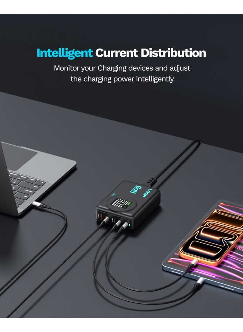 لووب شاحن LOOP 240W المكتبي بتقنية GaN، محطة شحن سريع ذات 5 منافذ، متوافق مع أجهزة MacBook وiPhone وSamsung والأجهزة اللوحية - Image 5