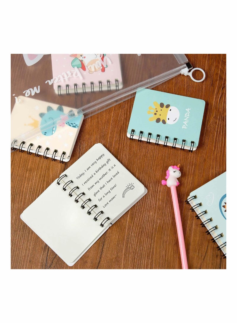Y&D Spiral Notebook, 6 Pieces Mini Notepads, Portable Small Pocket Notebook with Cute Cartoon Pattern Diary Note Pad - Image 4