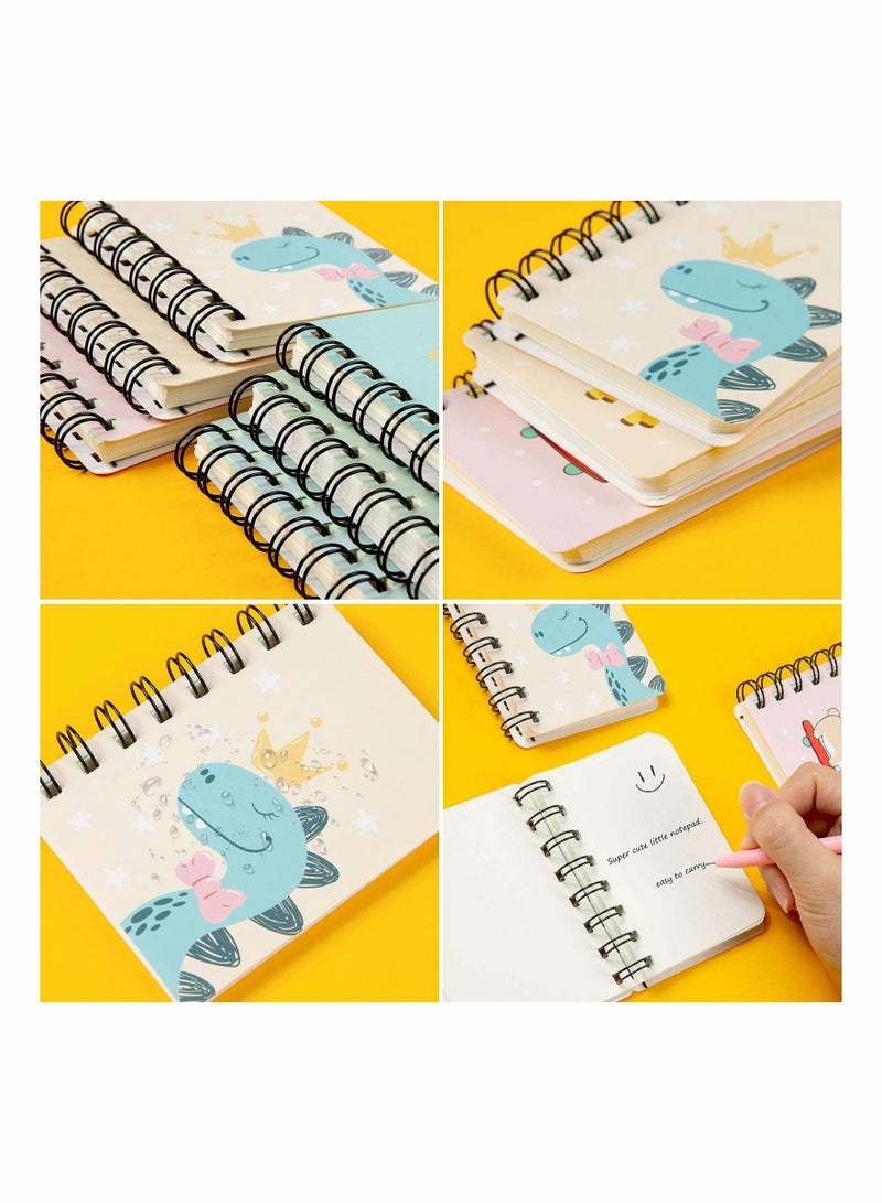 Y&D Spiral Notebook, 6 Pieces Mini Notepads, Portable Small Pocket Notebook with Cute Cartoon Pattern Diary Note Pad - Image 2