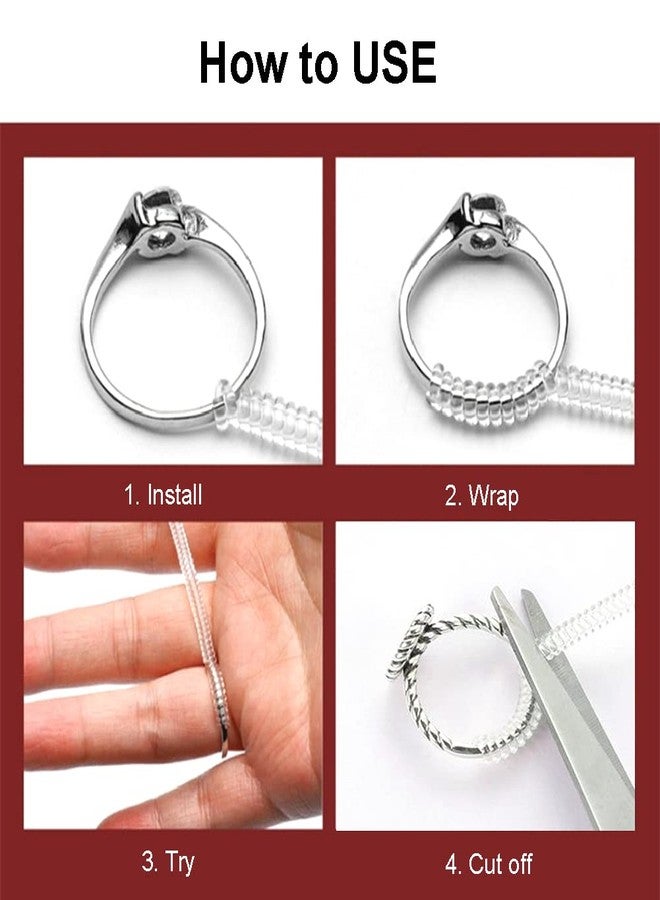 Geoot Ring Size Adjuster for Loose Rings - 20 Pack 4 Sizes - Invisible Jewelry Sizer for Making Jewelry Guard, Spacer, Fitter, Sizer with Polishing Cloth - Image 4