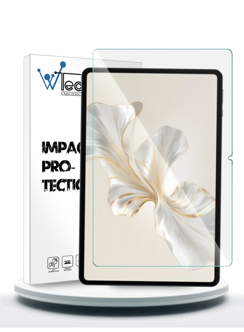 دبليو تيك لاصقة حماية للشاشة من الزجاج المقوى 9H فائقة الدقة لهاتف هونر باد 9 مقاس 12.1 بوصة 2023 شفاف - Image 1
