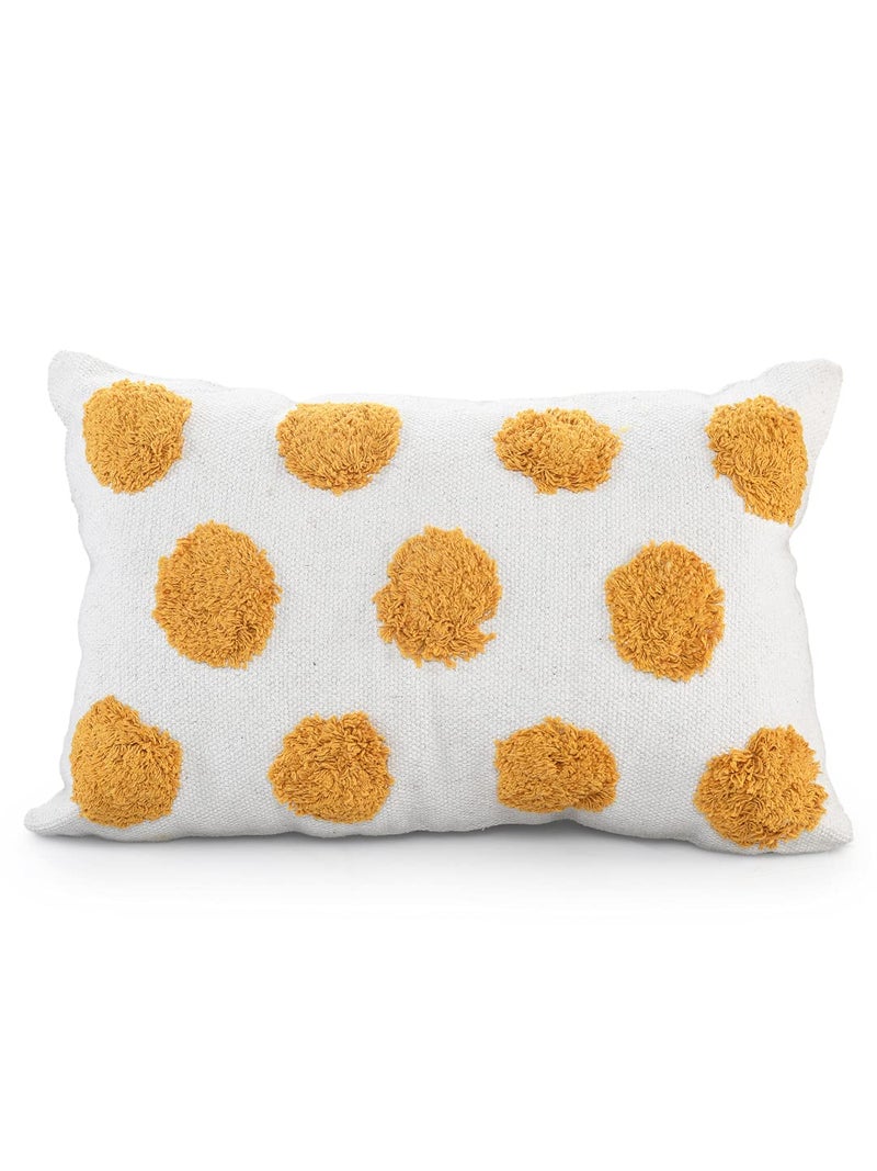 SASHAA WORLD Cotton Lumbar Cushion Cover Decorative Throw CushionPillow for Couch and Bed30x50 cm White - Image 3