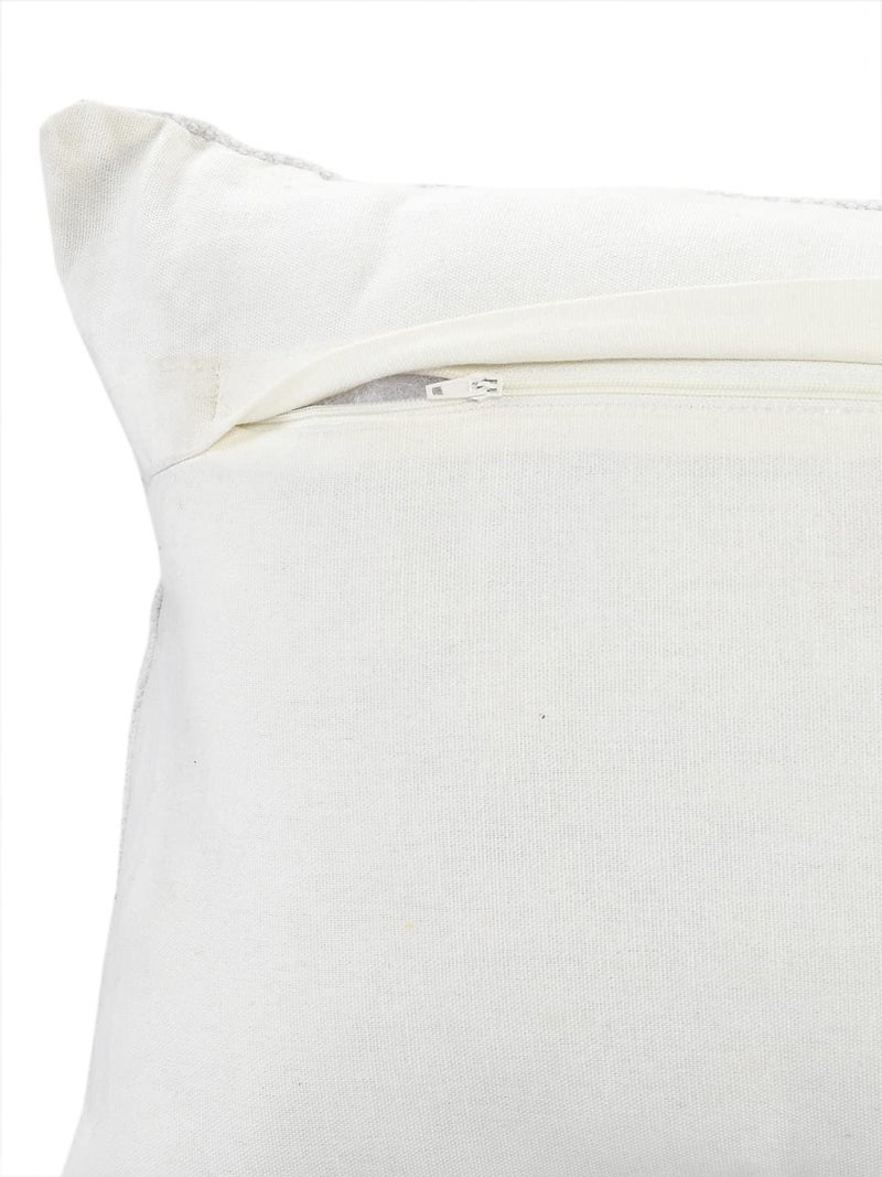 SASHAA WORLD Cotton Lumbar Cushion Cover Decorative Throw CushionPillow for Couch and Bed30x50 cm White - Image 4