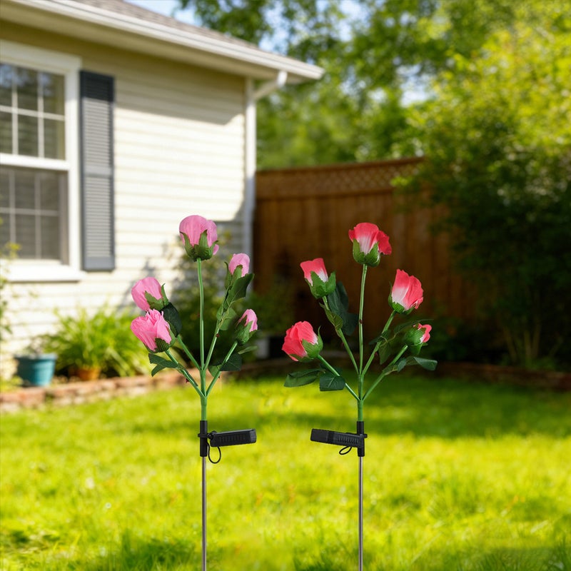 Simulation Rose Solar Charging Ground Stake Lawn Light Rosa Lamp for Garden Decor Night Lamp - Image 5